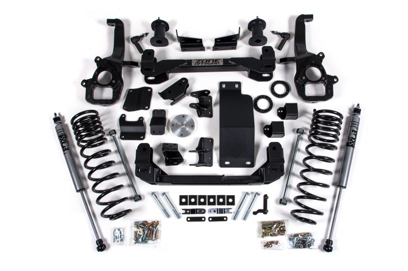 Ram 1500 Suspension Lift Kit - Front + Rear - Zone Offroad - 4in Front 3in Rear - Lrg Bore - Fox Adv Rear Shocks - `25-`27